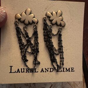 Sterling Blackened Silver Cloud Chain Earrings